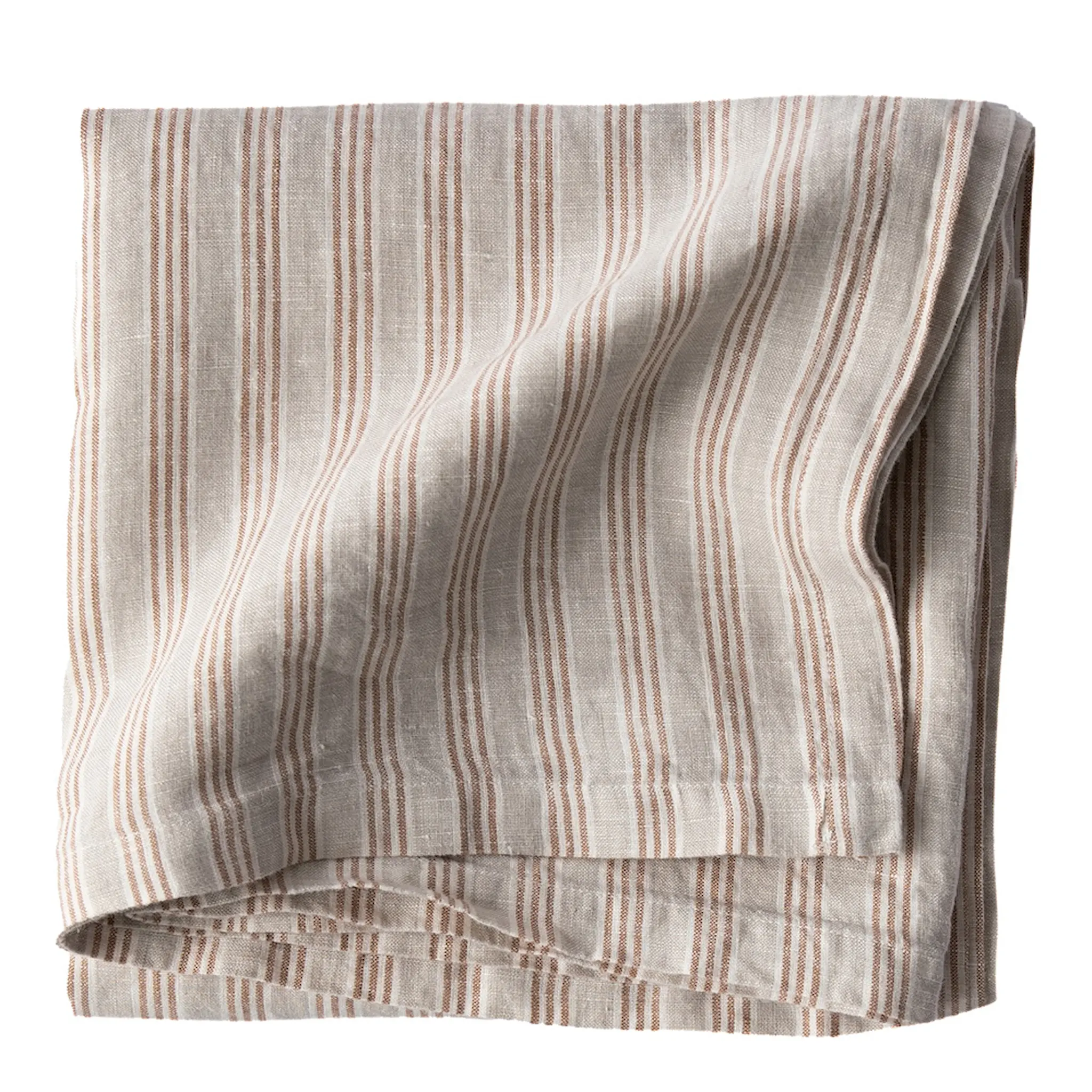 Tell Me More Bordsduk Linne 175x175 cm Hazelnut Stripe
