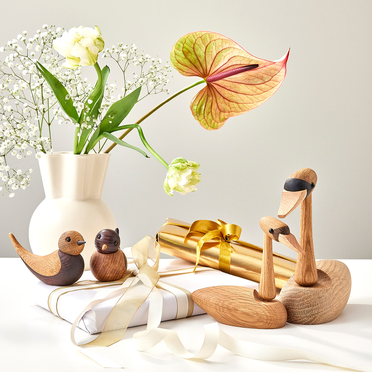 Spring Copenhagen Soulmates trefigur svalepar 2 stk 7 cm