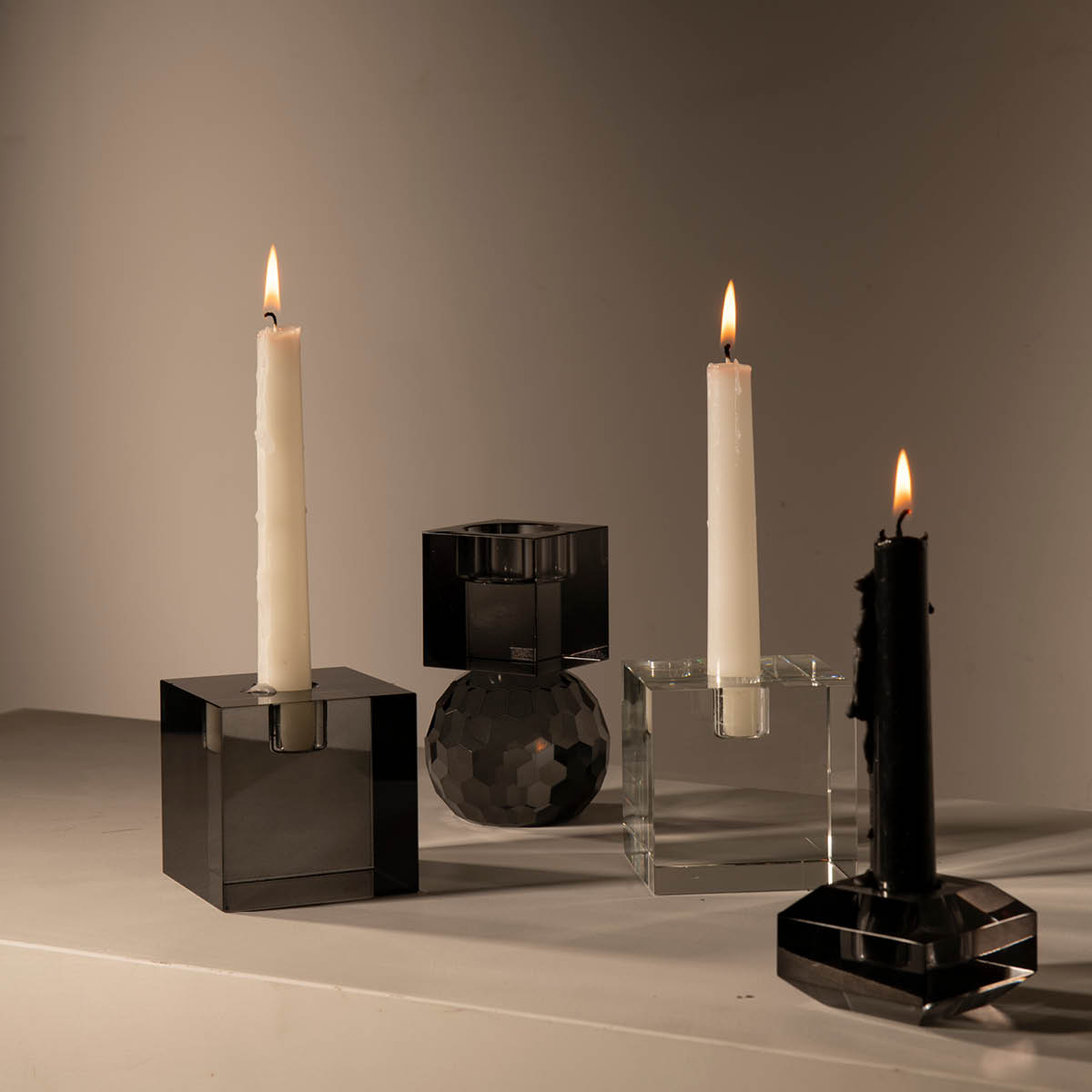 Stiernholm Milano Ljusstake Fyrkantig 8 cm Klar