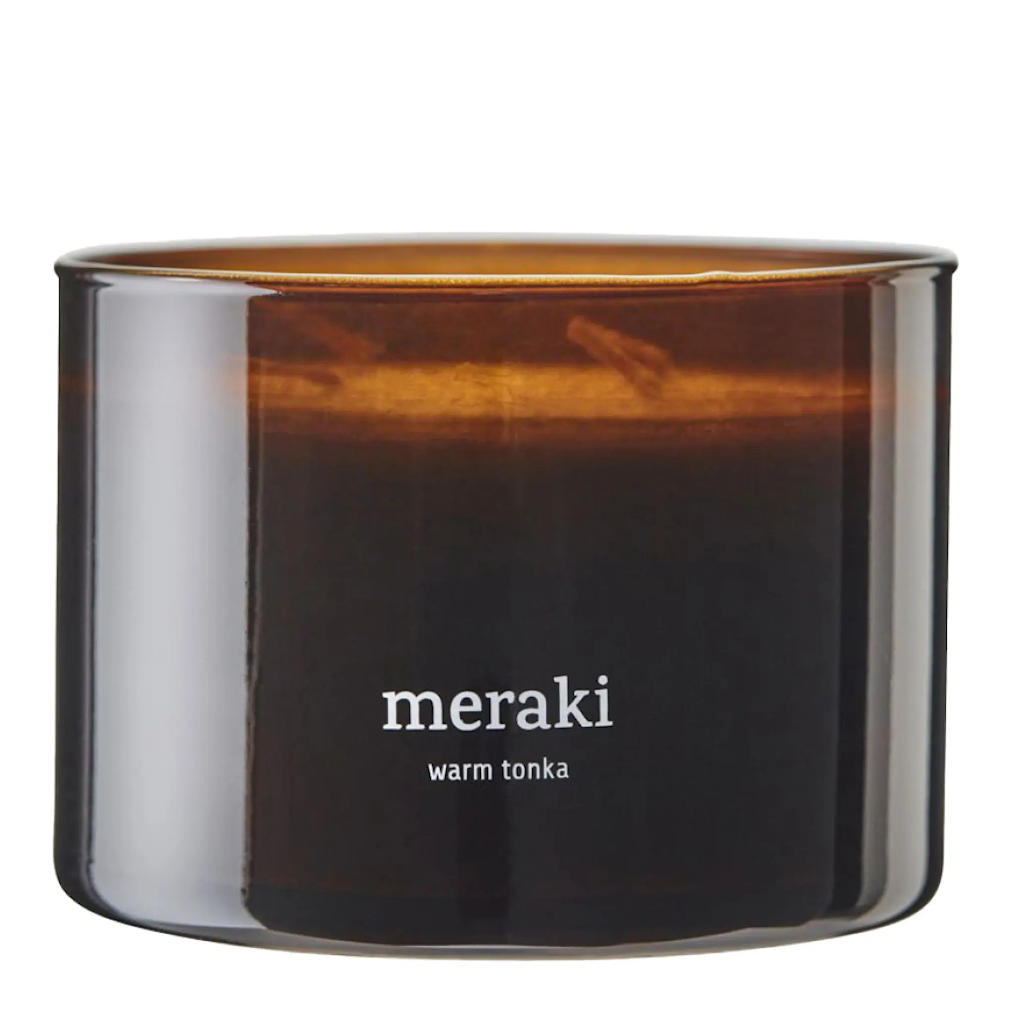 Meraki Doftljus warm tonka 7,5x10 cm brun