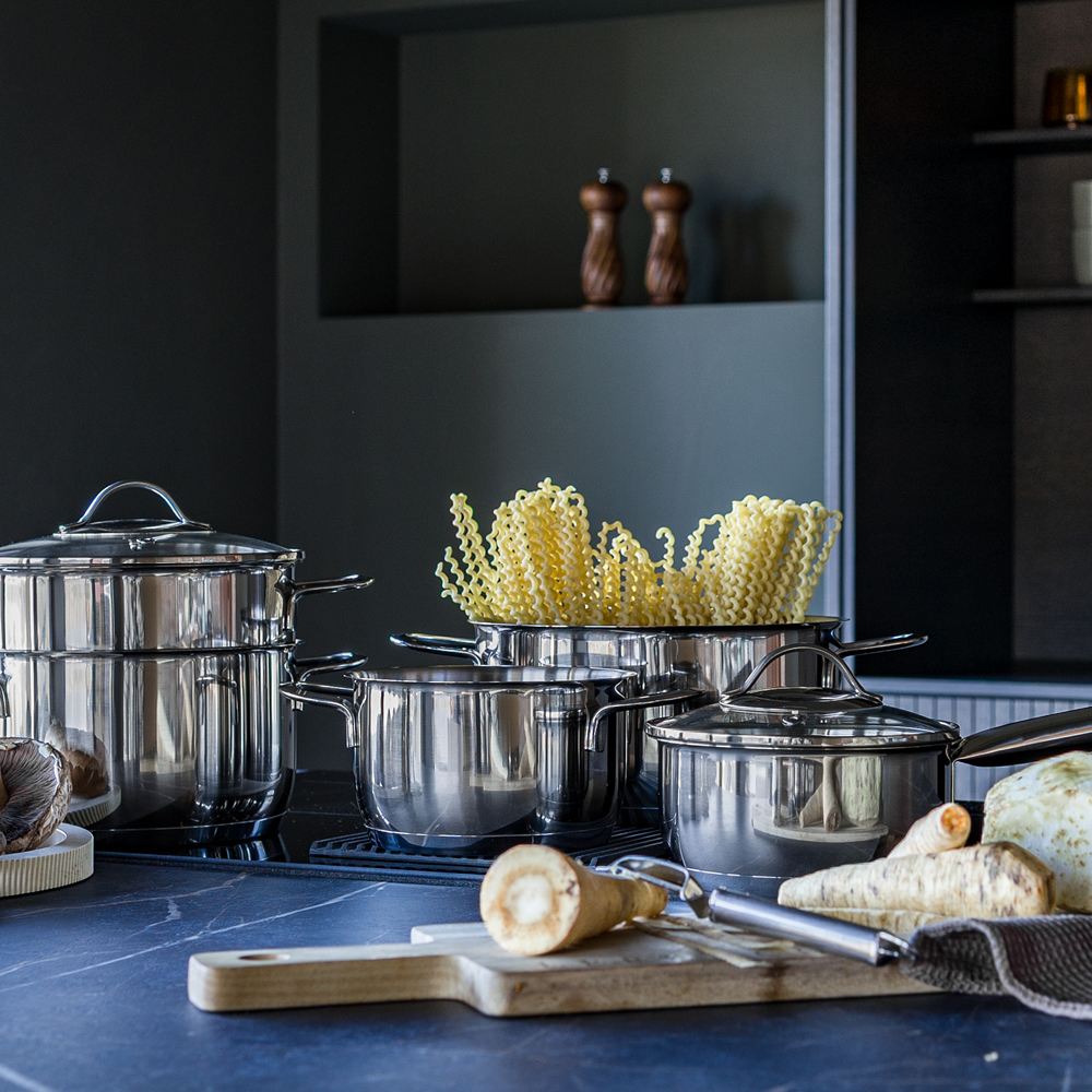 Modern House Steel grytesett 9 deler inkl lokk