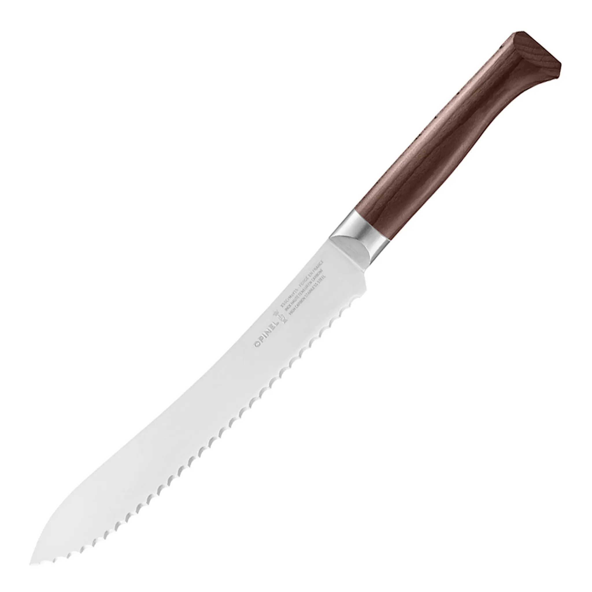 Opinel Les Forges brödkniv 34 cm mörk bokträ