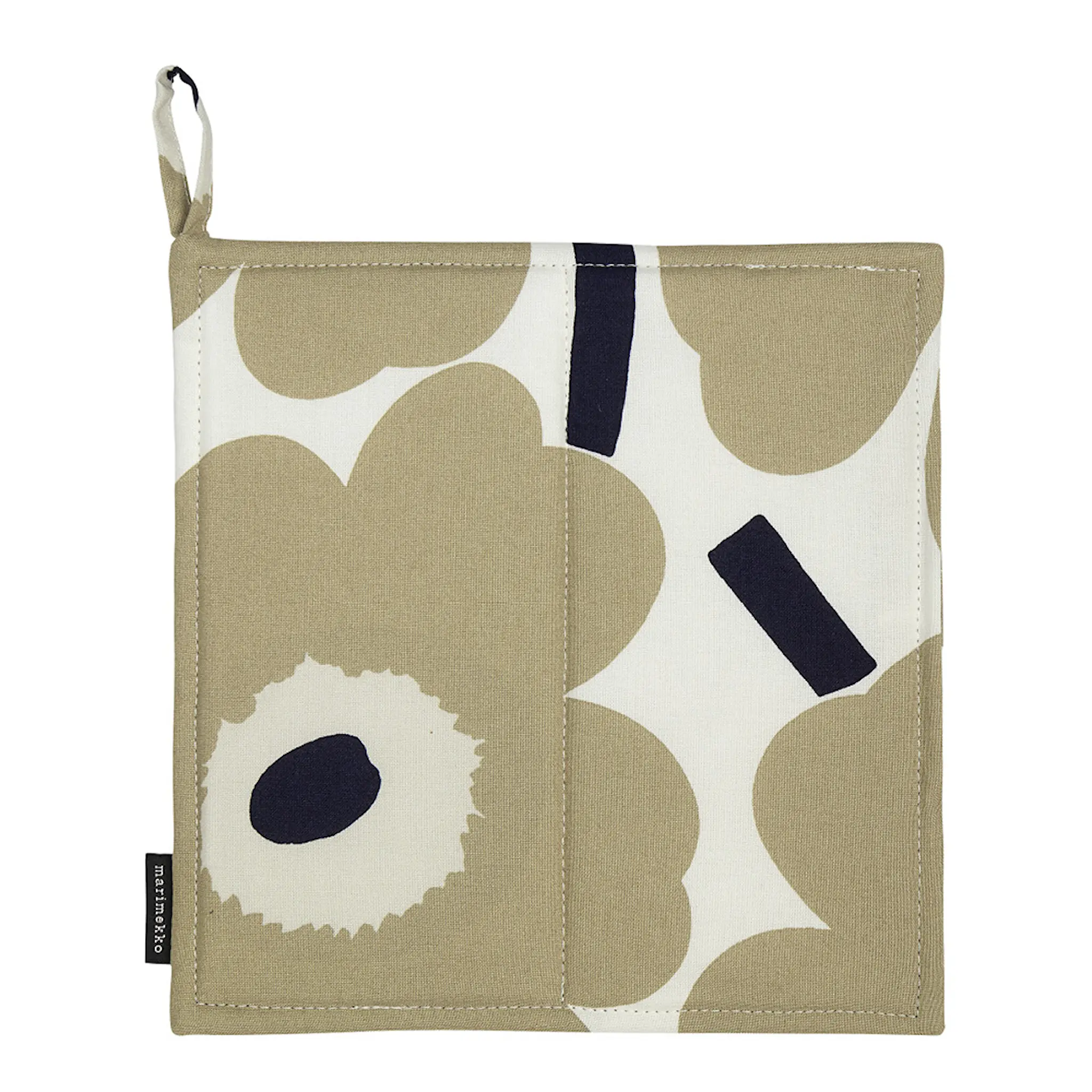 Marimekko Pieni Unikko grytlapp 21,5 cm vit/beige/mörkblå