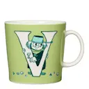 Muminmugg bokstav V 40 cl grön
