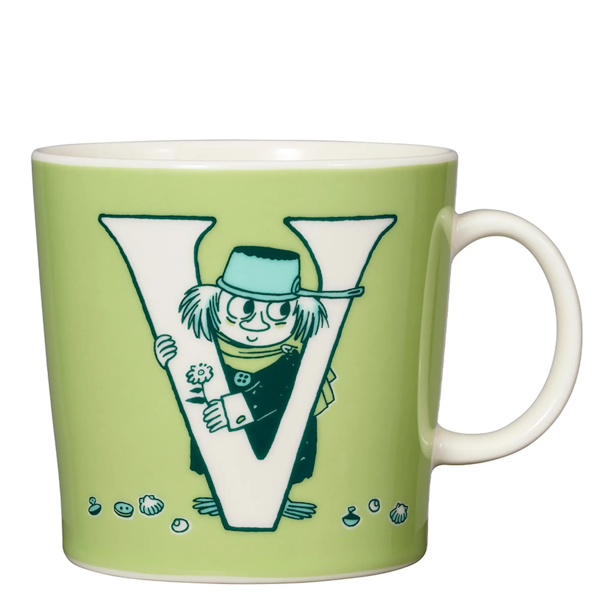 Moomin Arabia Muminmugg bokstav V 40 cl grön