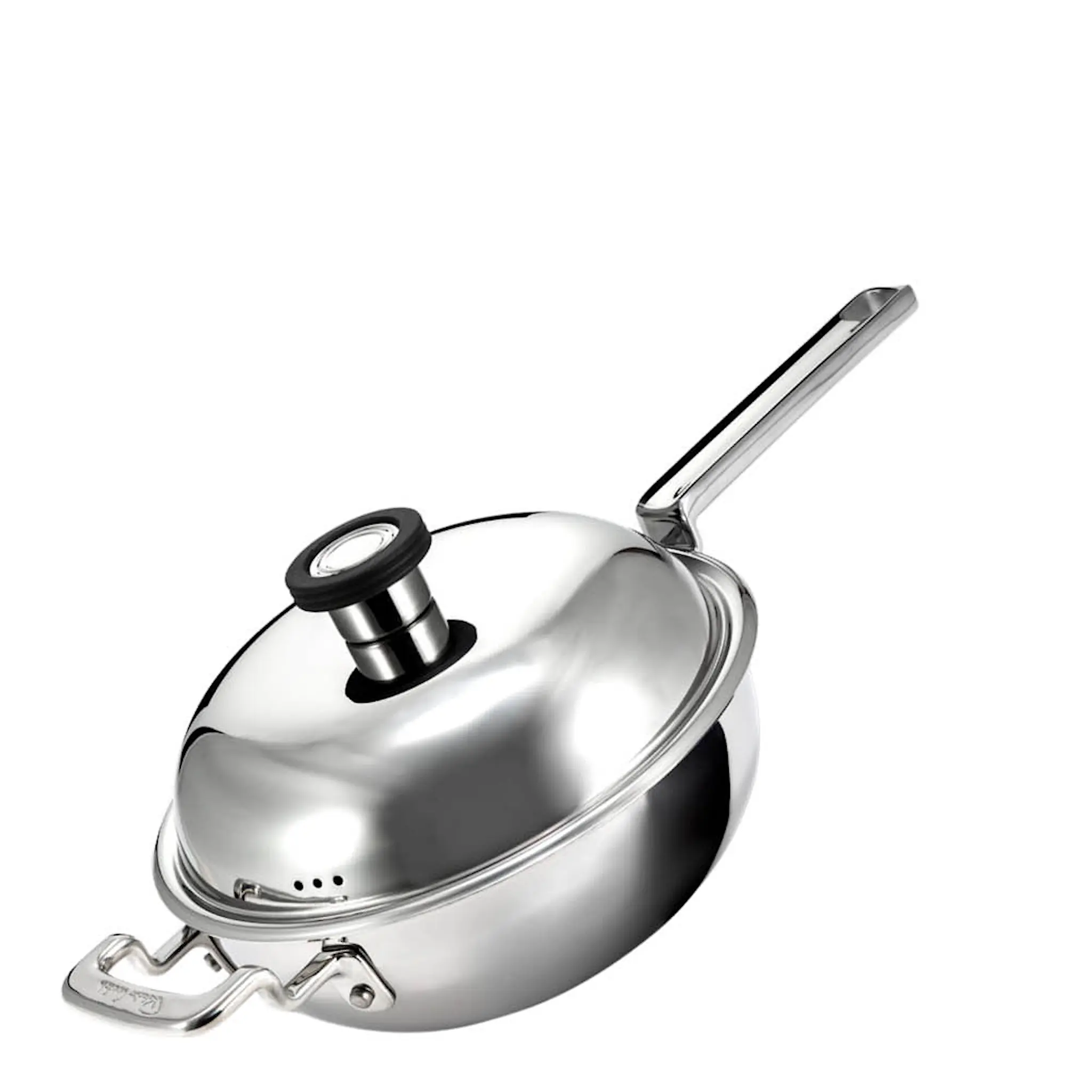 Robert Welch 316 wokpanne med lokk 22 cm rustfritt stål