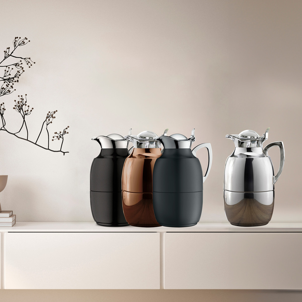 Alfi Juwel termokanne 1L rustfritt stål blank svart