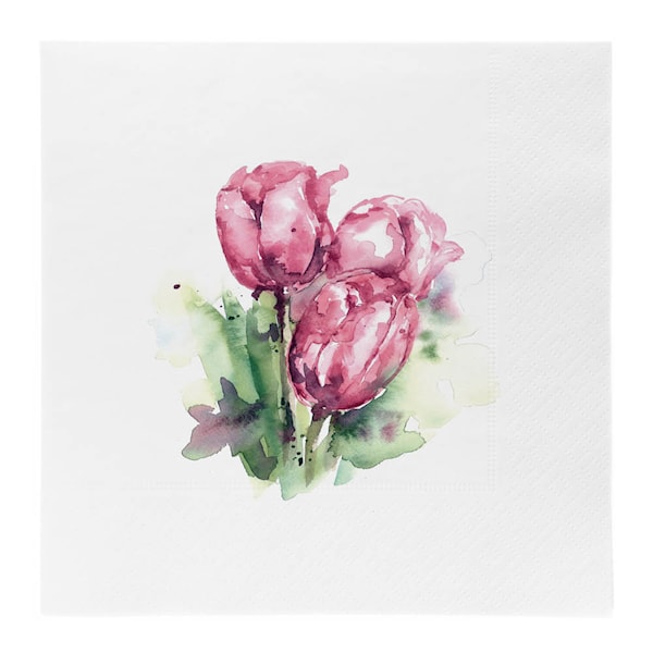 Servett 33 cm tulipan