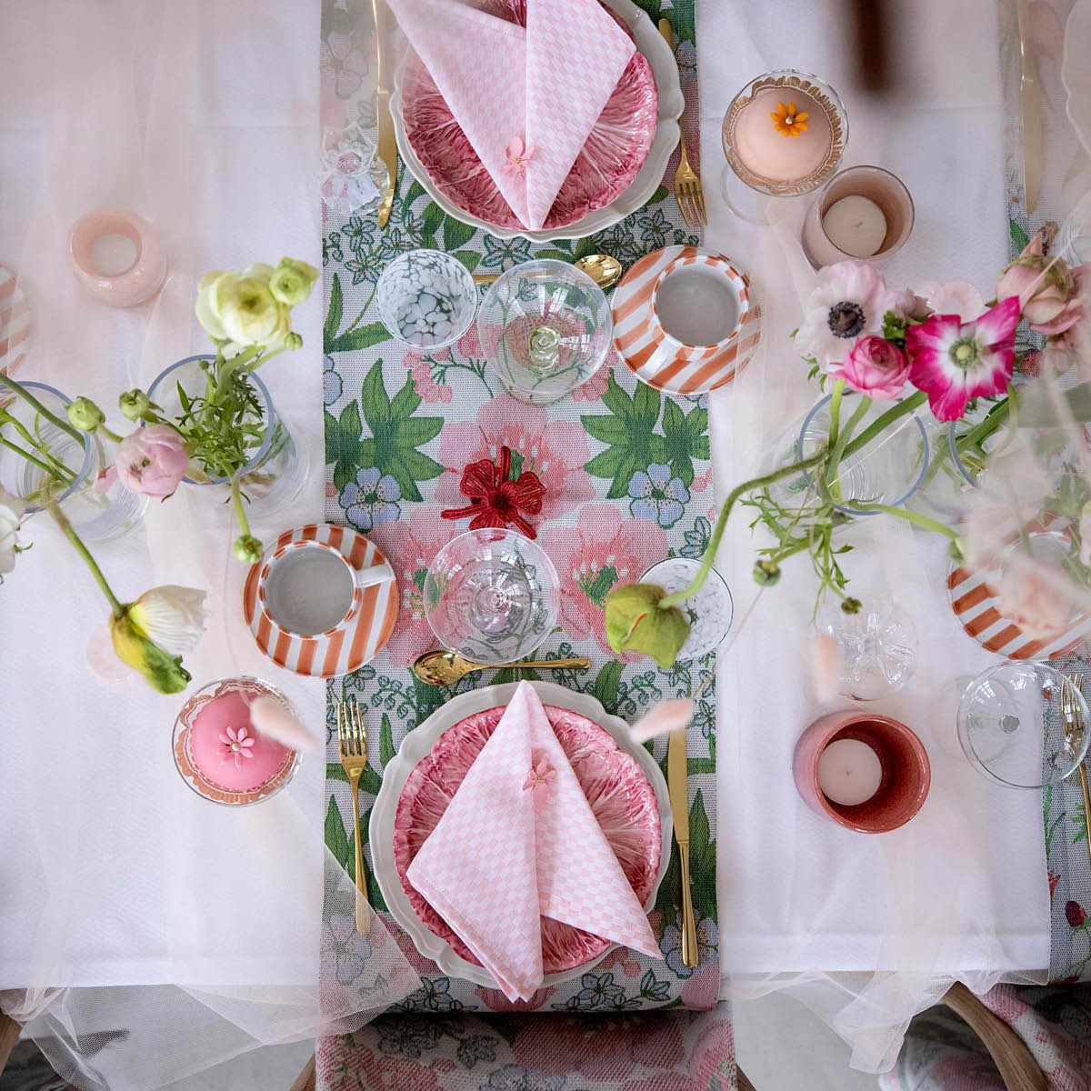 Ekelund Bettys tulpaner løper 35x120 cm rosa