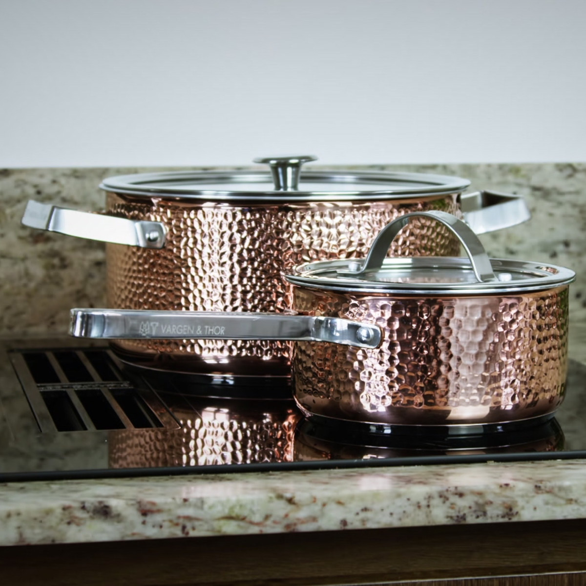 Vargen & Thor MJÖLNER.1 Vera, Miranda, Modell Y grytesett 3 deler kobber