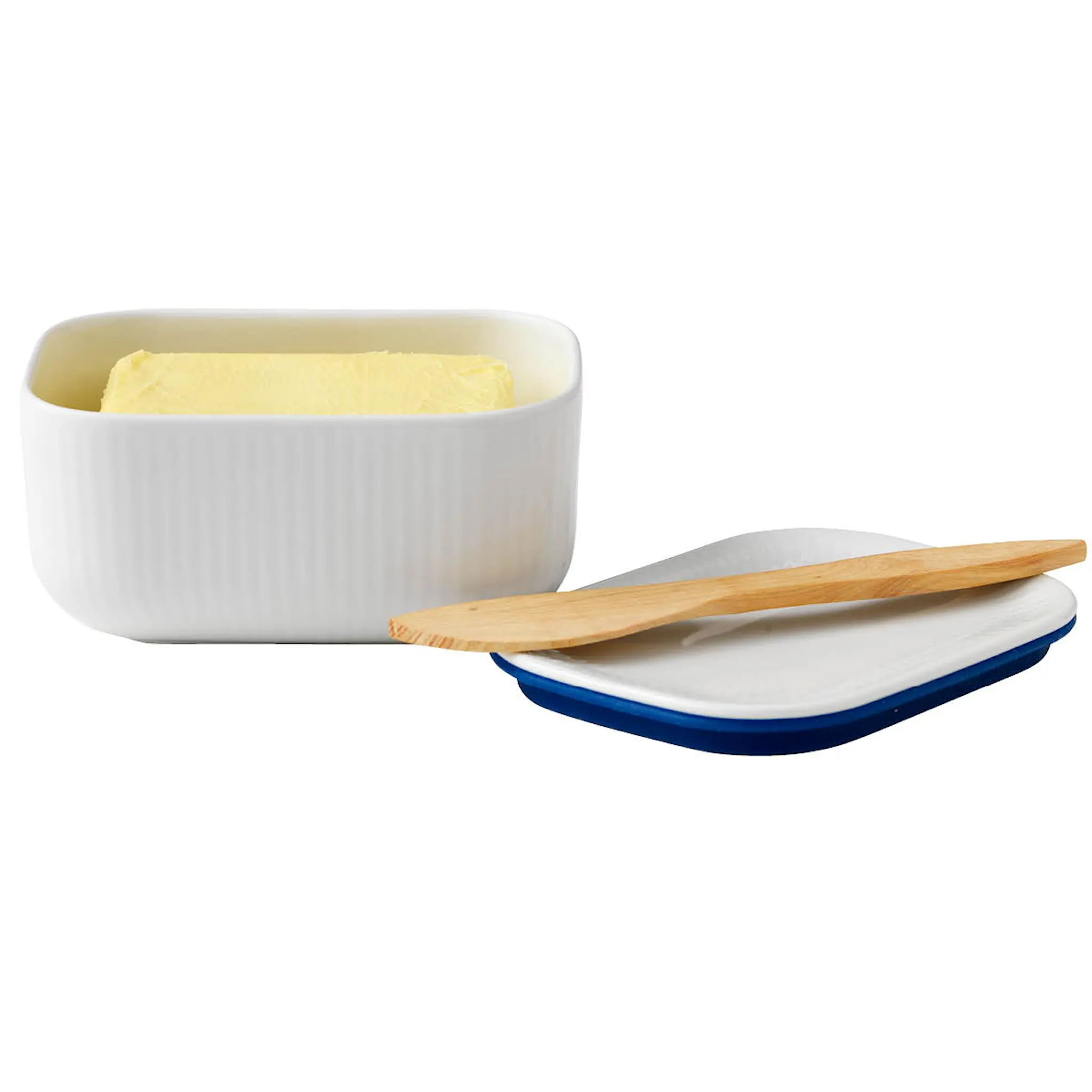 Royal Copenhagen White Fluted Smörask med lock 42 cl