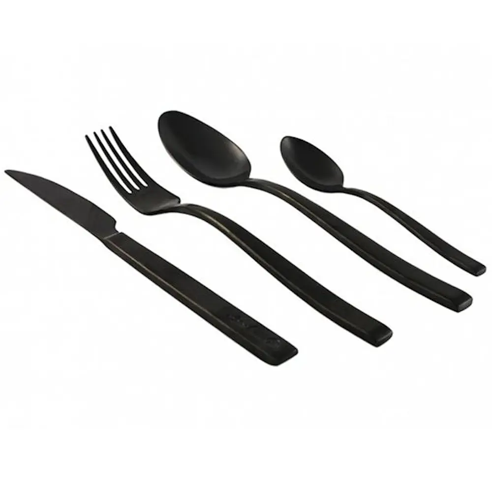 Pure Black Aterimet 24 osaa Musta teräs