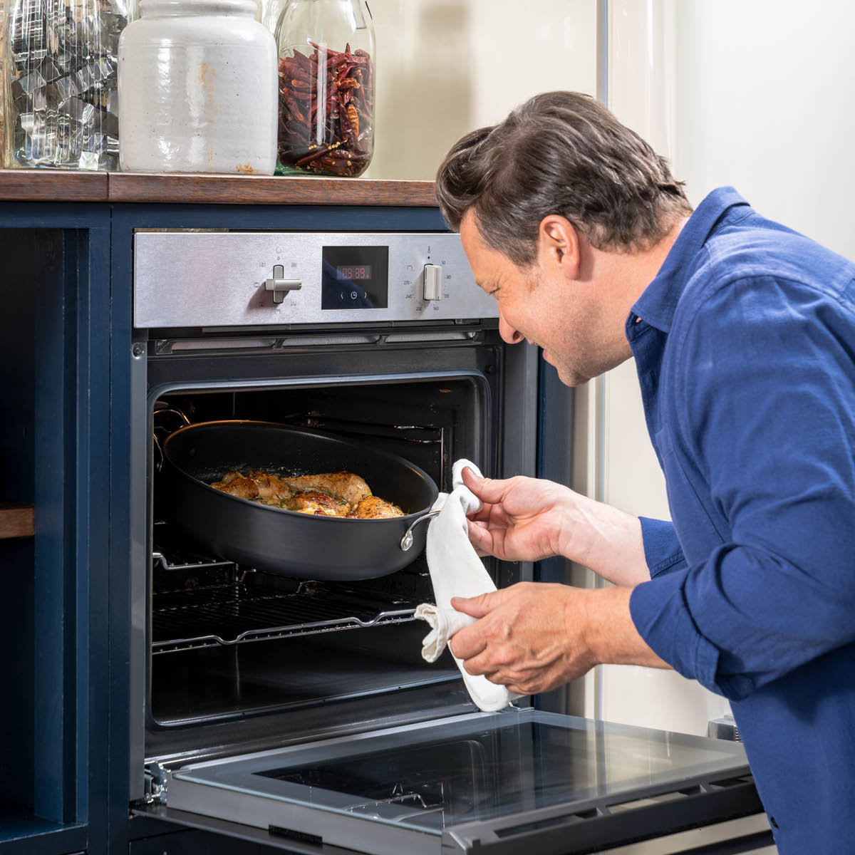 Tefal Jamie Oliver Stekgryta Tefal Cook's Classic Hard Anodized med lock 30 cm