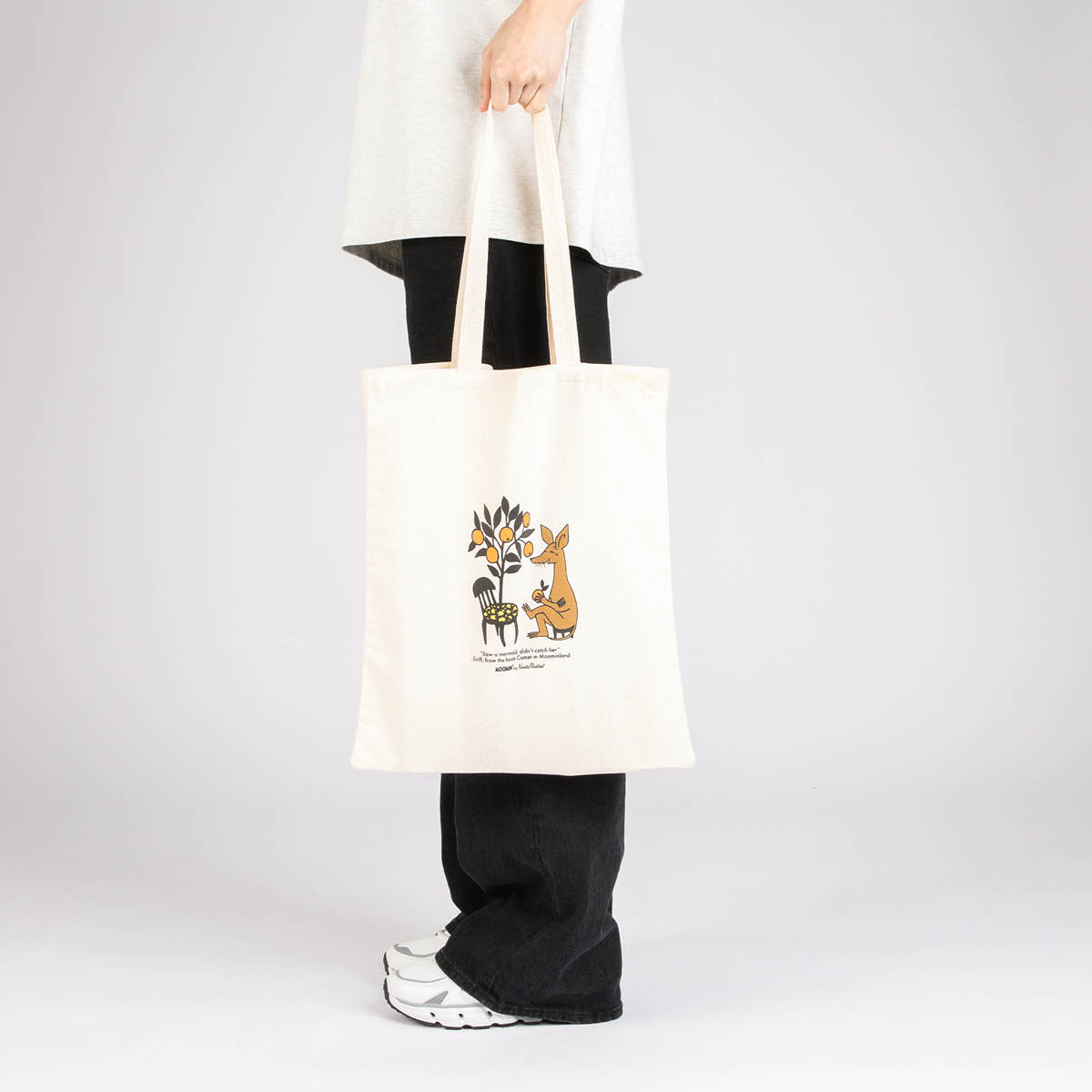 Nordicbuddies Mummi handlenett 38,5x42 cm Sniff med appelsiner beige