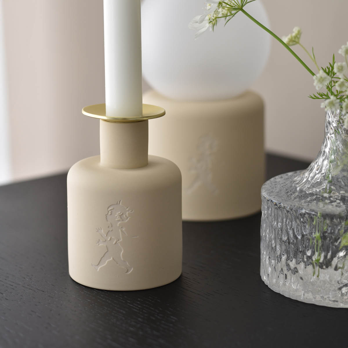 SOLSTICKAN Solstickan Kynttilänjalka 10x7 cm Beige