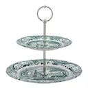 Heritage Green Italian våningsfat 2 våningar 23,5 cm grön/vit