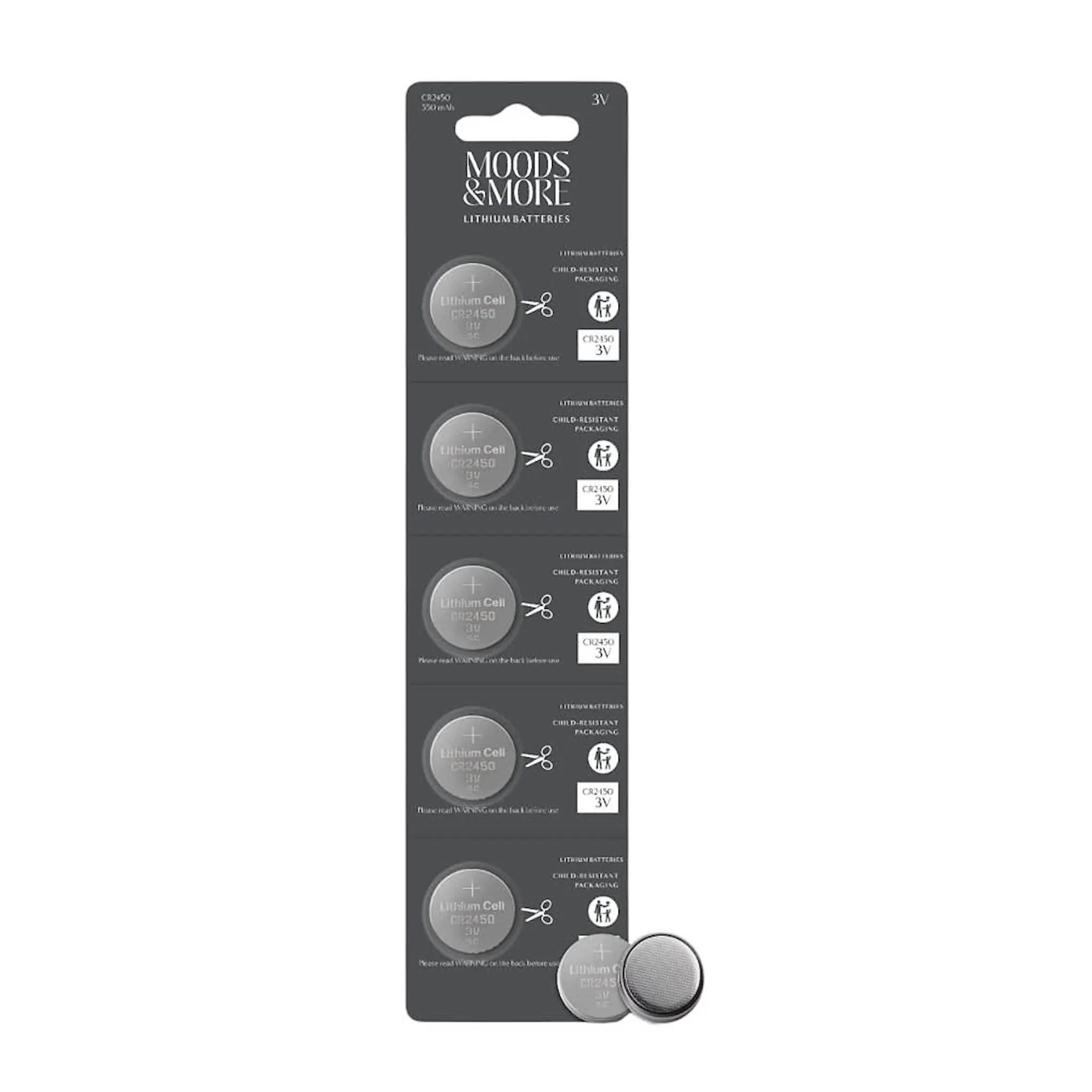 Moods & More CR2450-batteri 5 stk stål