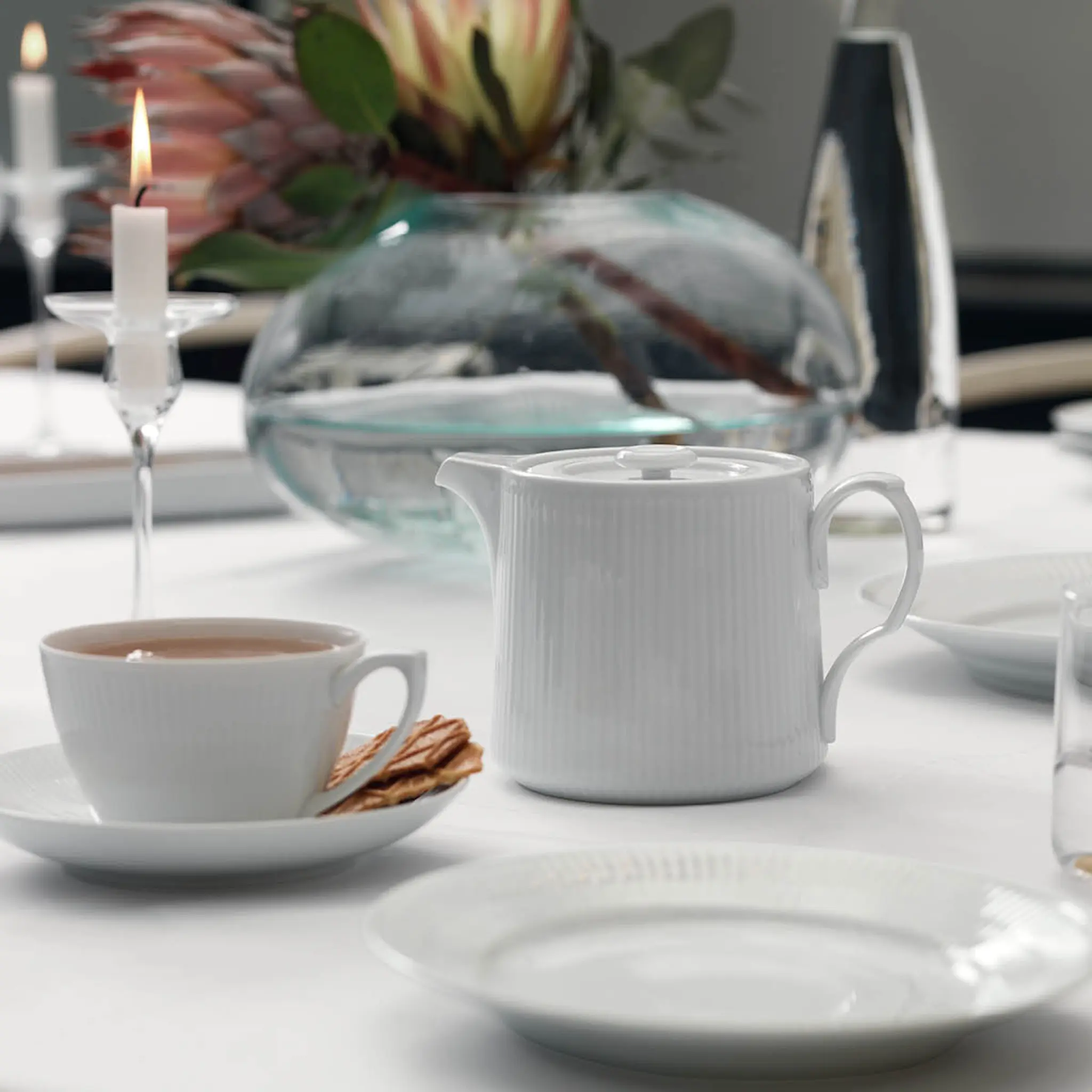 Royal Copenhagen White Fluted Tallrik flat 19 cm