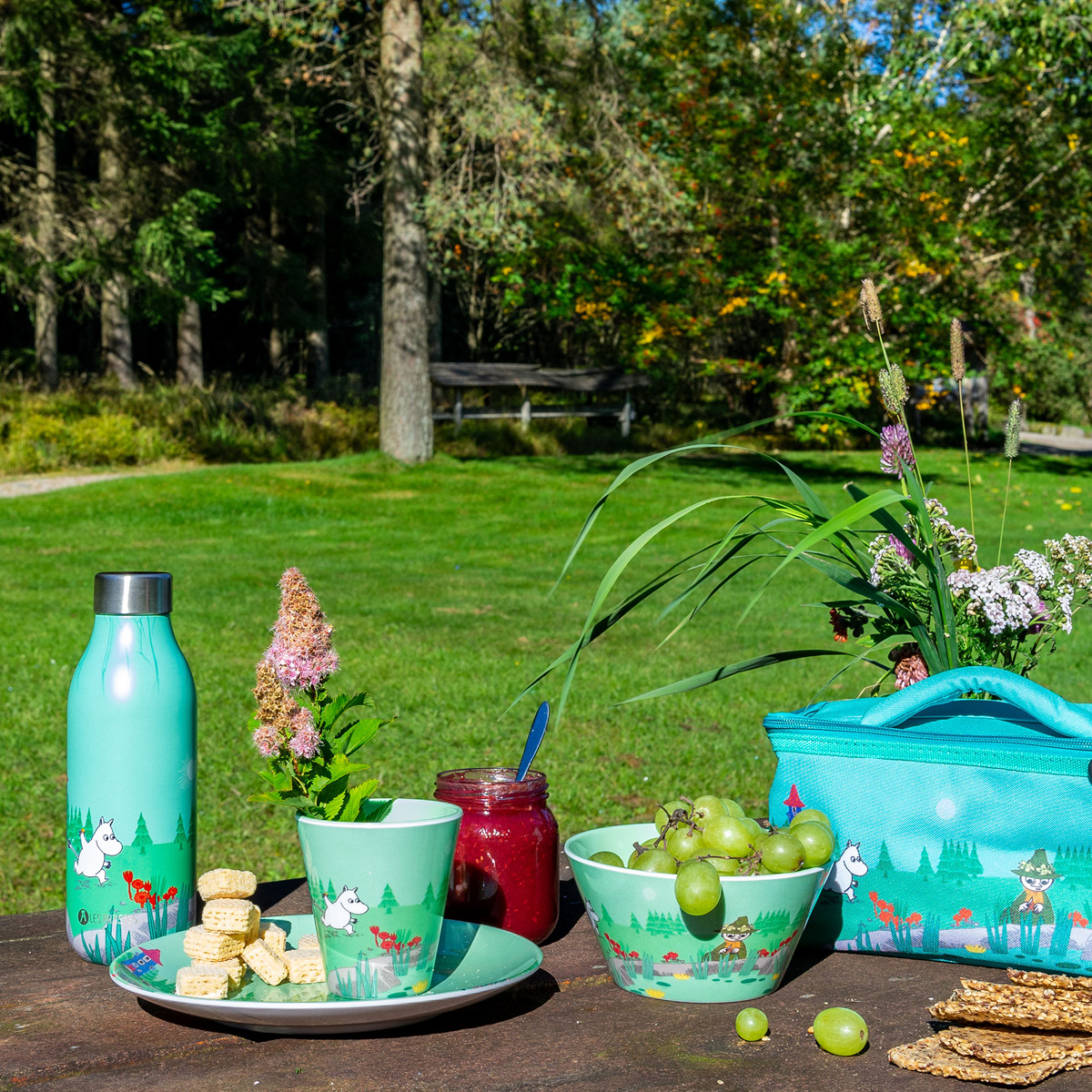 Les Artistes Bottle Up Moomin Termospullo 0,5 L Run green