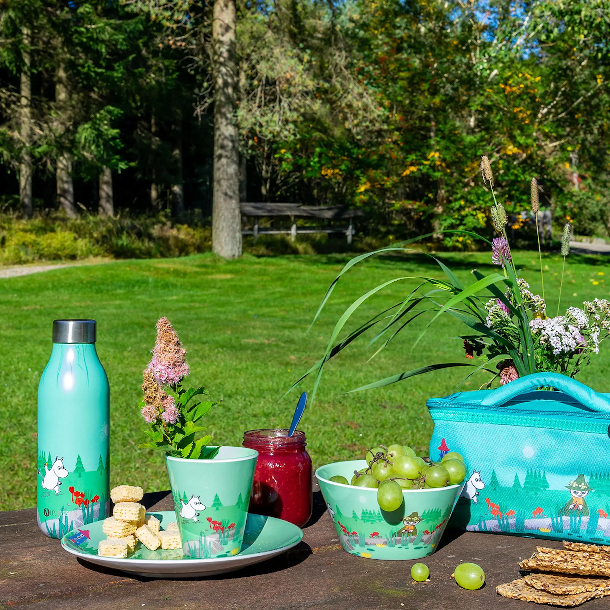 Les Artistes Bottle Up Mumin termosflaska 0,5 L Moomin run green