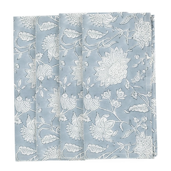 Indian Rose servetter 50x50 cm 4-pack dusty blue