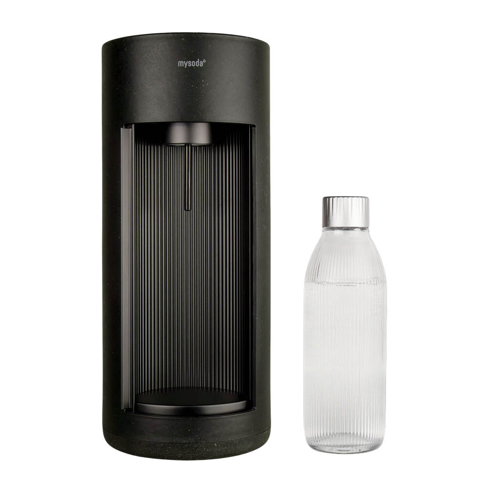 Mysoda Glassy hiilihappolaite 1 L lasipullolla Musta
