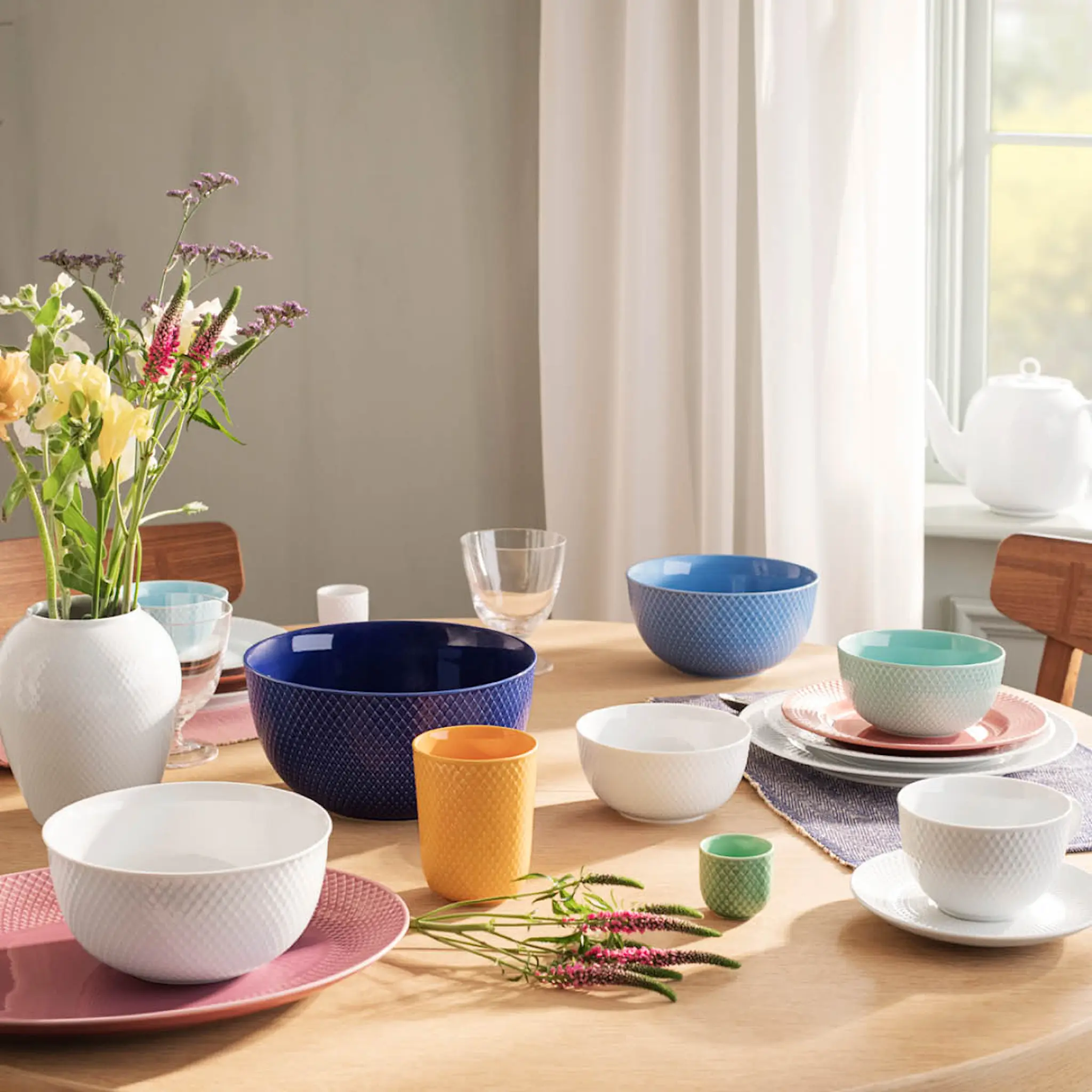 Lyngby Porcelæn Rhombe Skål 13,5 cm Vit