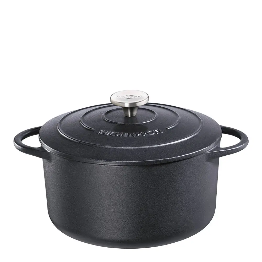 Provence støpejernsgryte rund 24 cm 4,2L svart