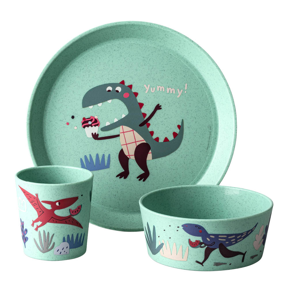 Koziol - Connect Lasten astiasto 3 osaa Dinosaurus