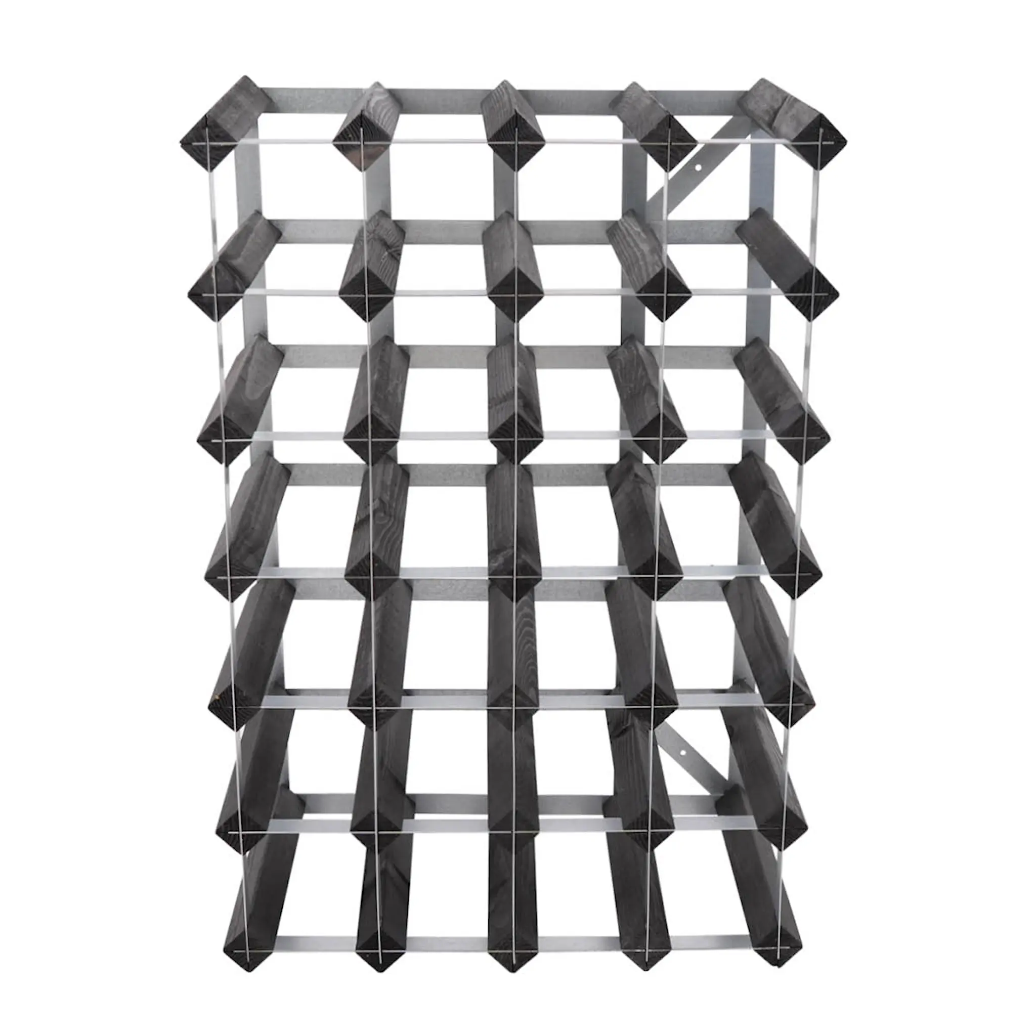 Traditional Wine Rack Vinställ 30 flaskor monterad svart