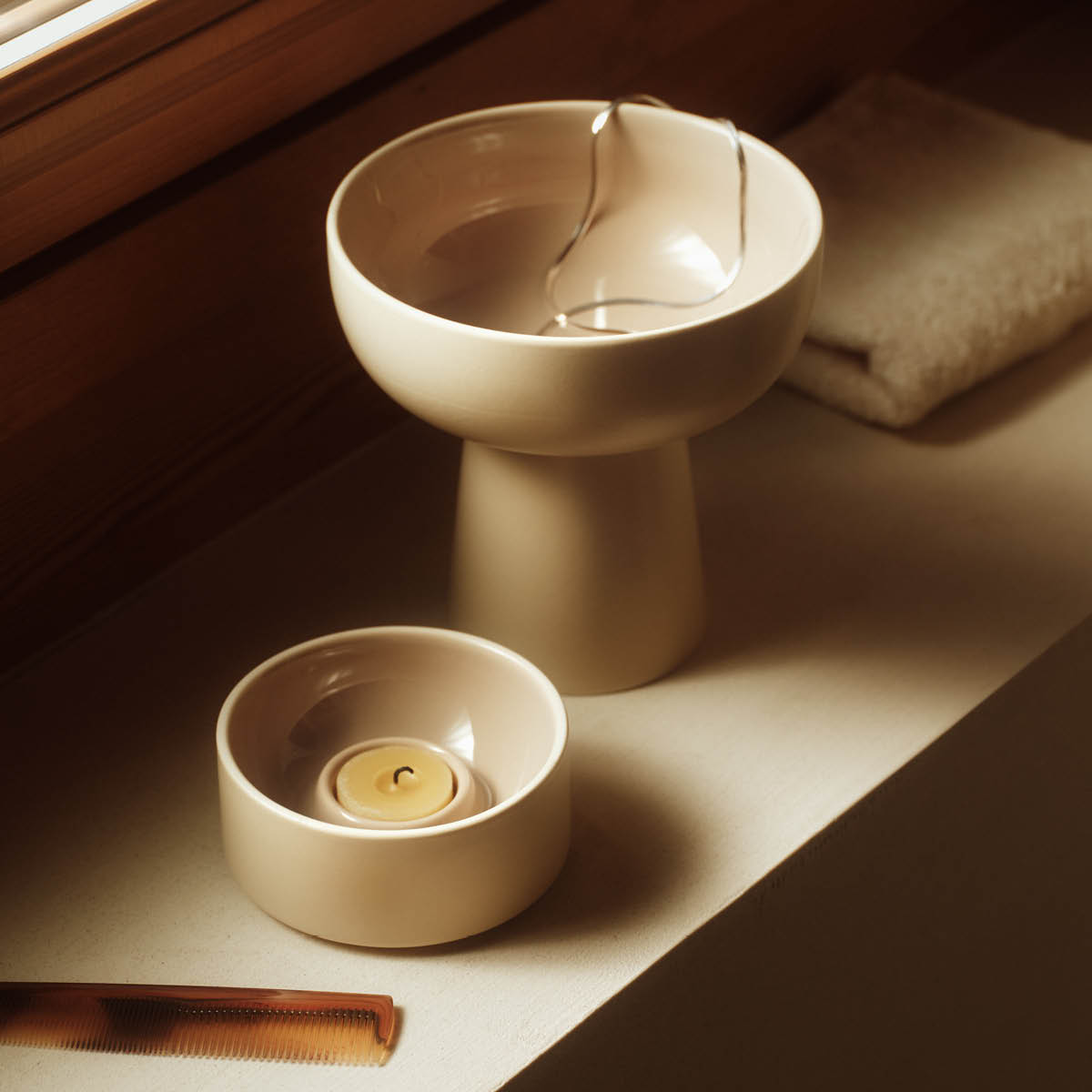 Arabia Kirnu lyslykt 11x5 cm beige