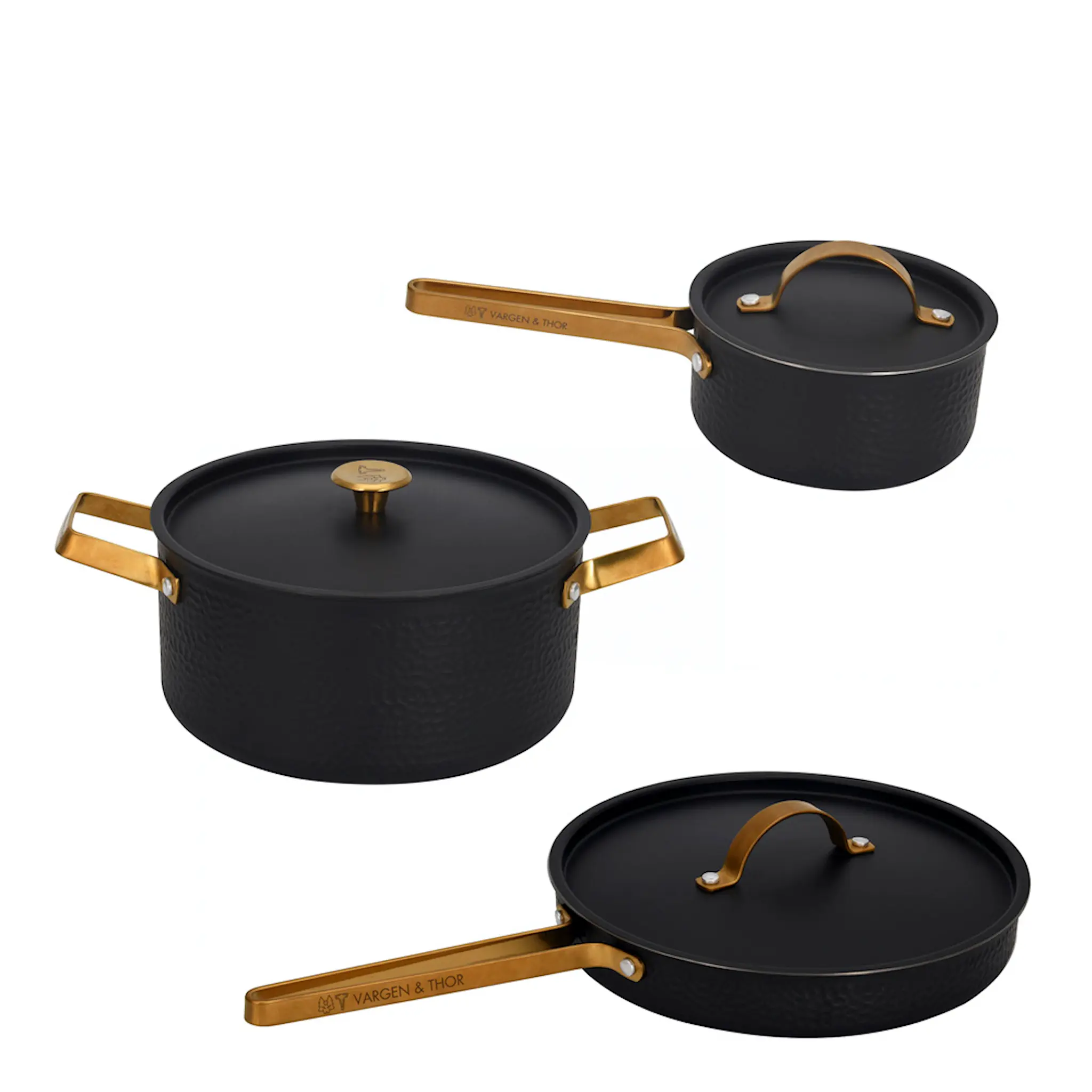 Vargen & Thor Arvet Viggo, Mio, Modell X Grytset 3 delar 1,6/4 L 28 cm svart