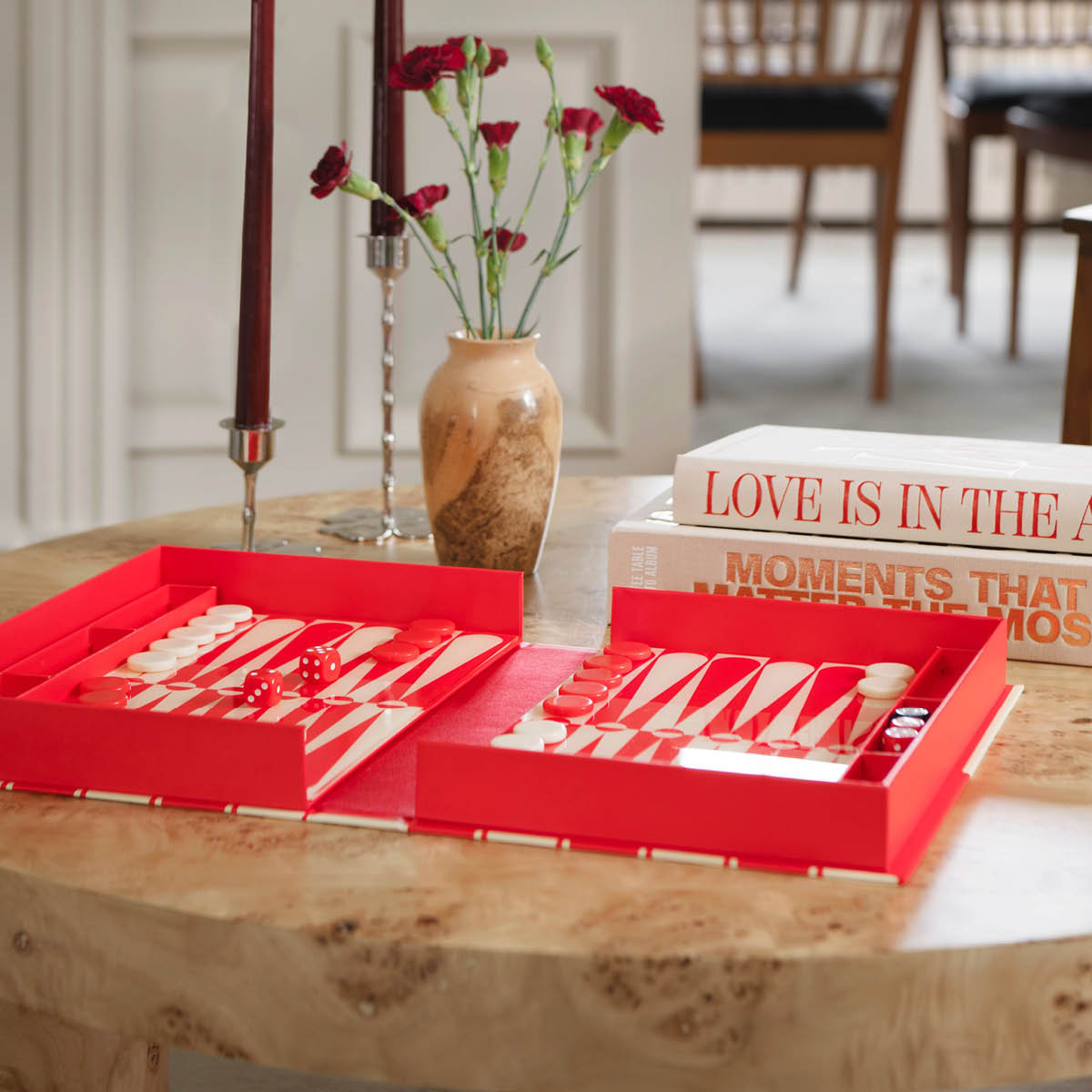 Printworks Klassisk backgammon Art of Backgammon röd/cream