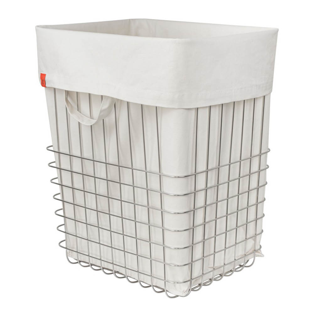Mette Ditmer STORE-IT metallkorg med canvaspåse 40x32x50 cm krom