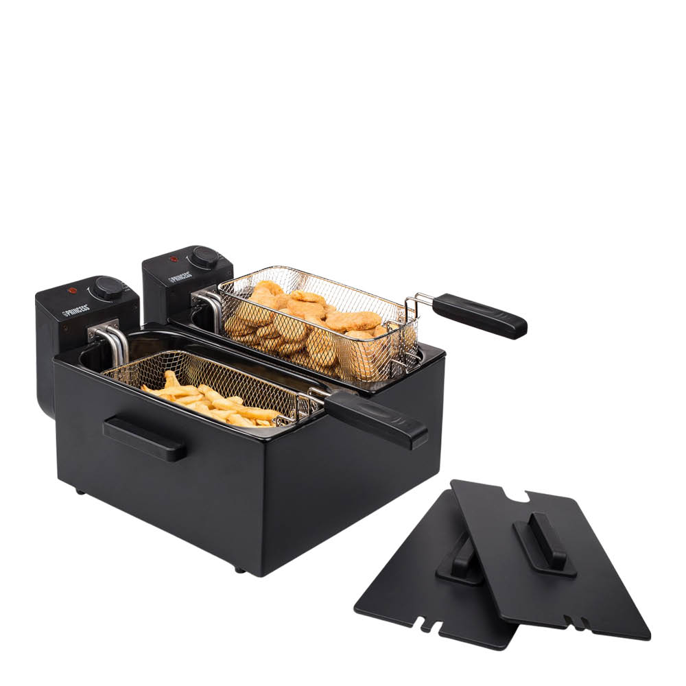 PRINCESS Frityrkoker dobbel 2x3L 1800W svart