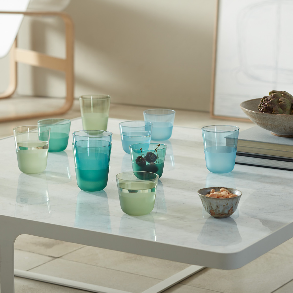 LSA International Arc vattenglas 26 cl 2-pack contrast sky