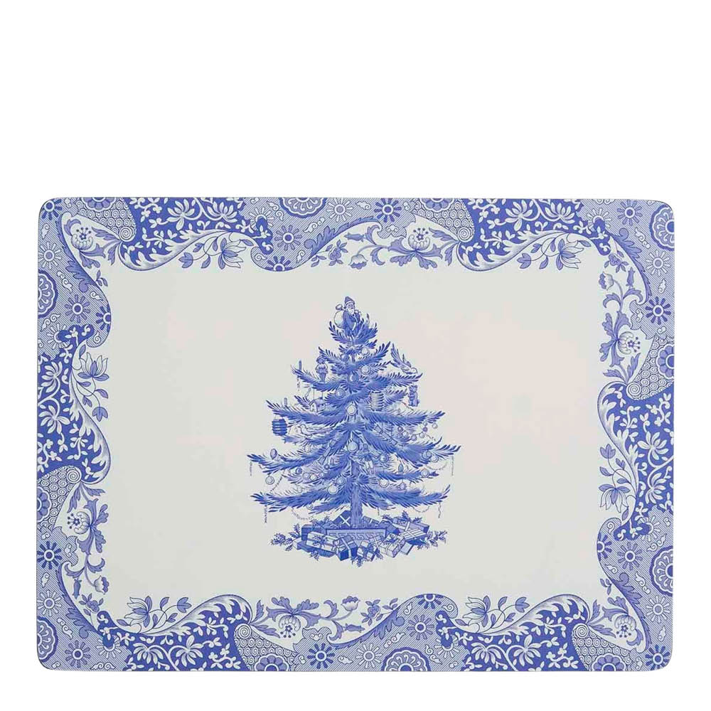 Spode Blue Italian Christmas Tree pöytätabletti 4 kpl sininen/valkoinen
