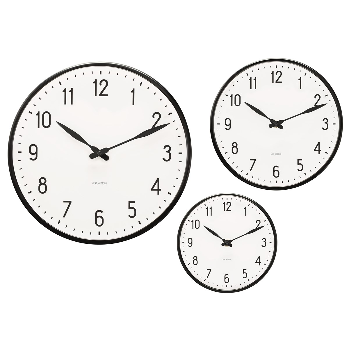 Arne Jacobsen Station veggur 21 cm hvit/svart