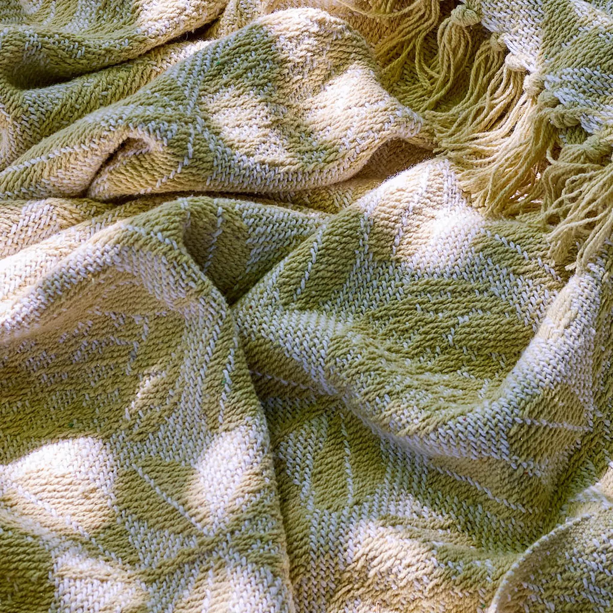 Bloomingville Pratello pledd 160x130 cm gule blader