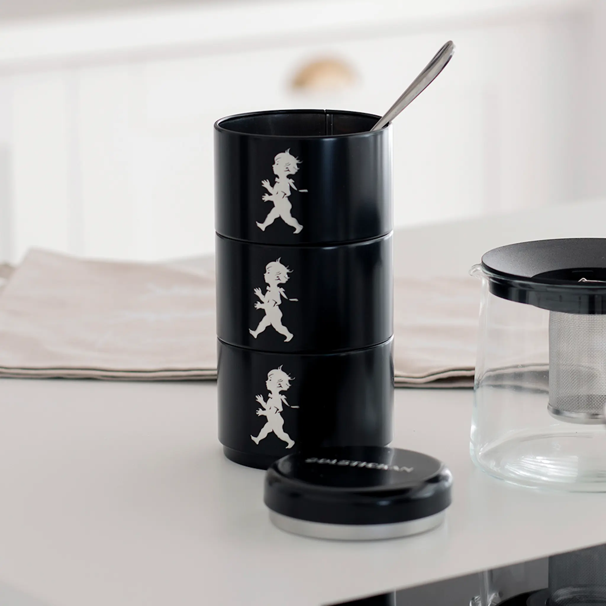 SOLSTICKAN Säilytyspurkki 3 osaa Musta