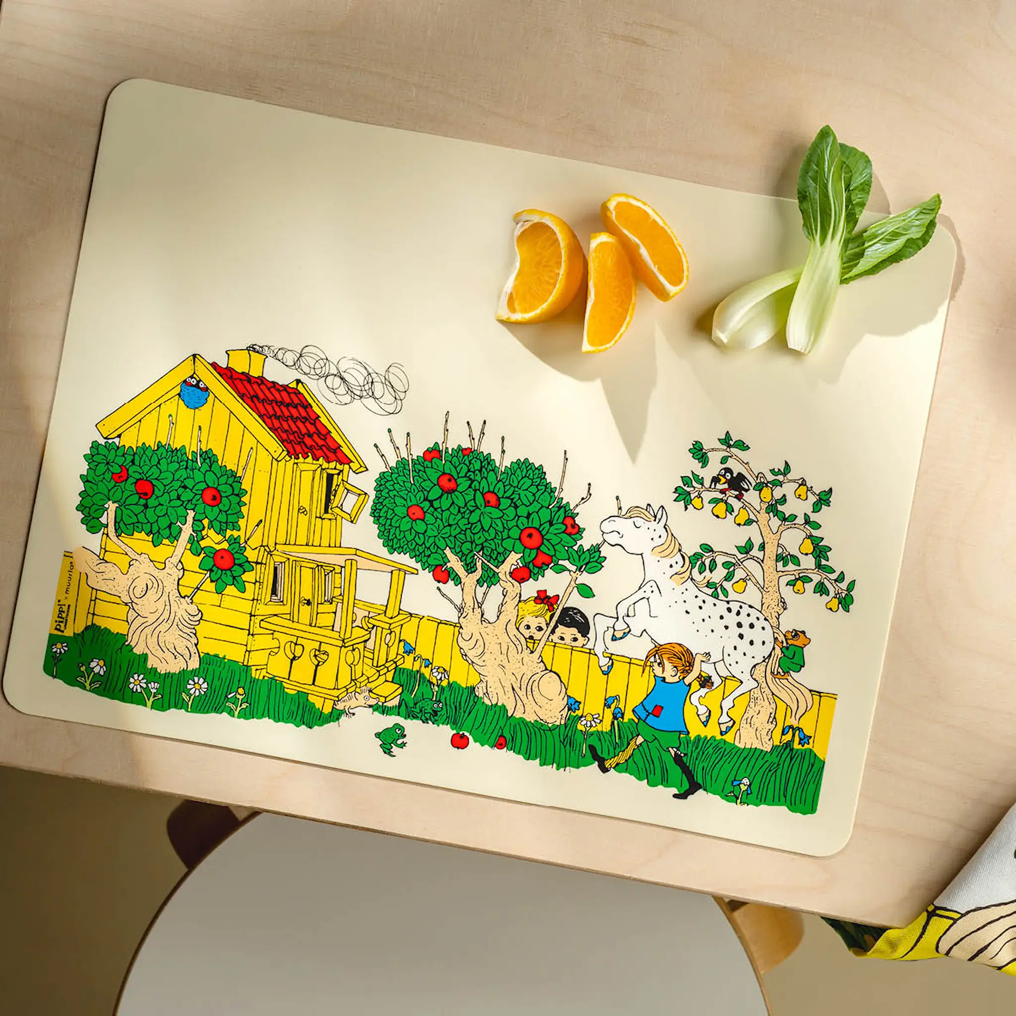 Muurla Pippi bordstablett Vägen Hem 40,5x30 cm gul