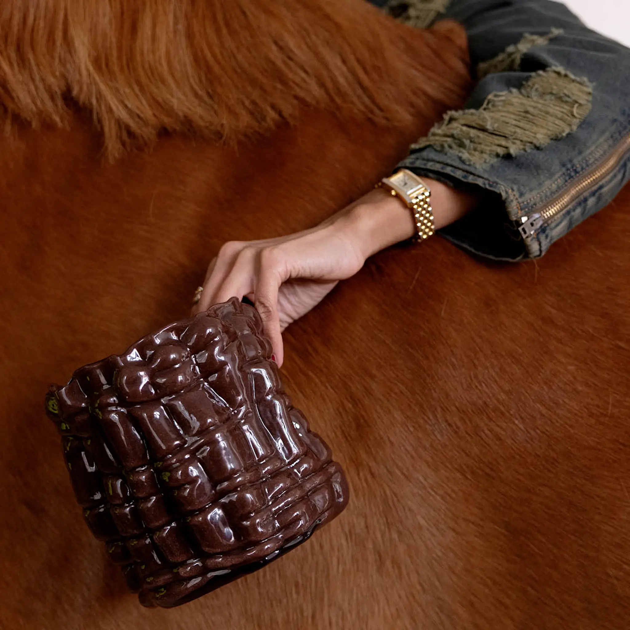 ByOn Laranne M ljuslykta 16 cm brun