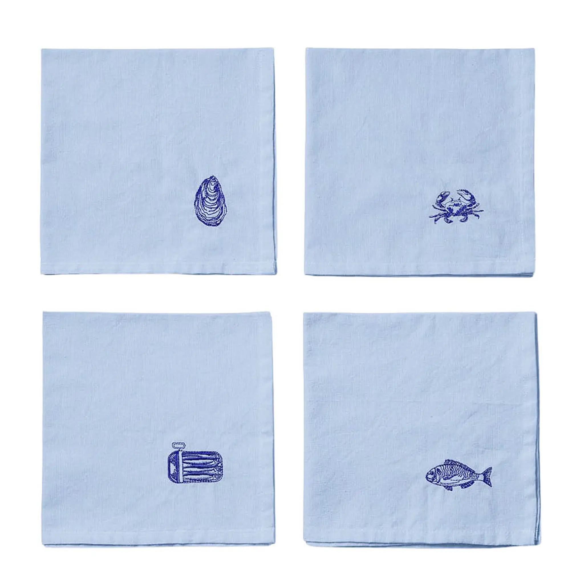 Midnatt Josefin La mer tygservett 40x40 cm 4-pack ljusblå/kobolt
