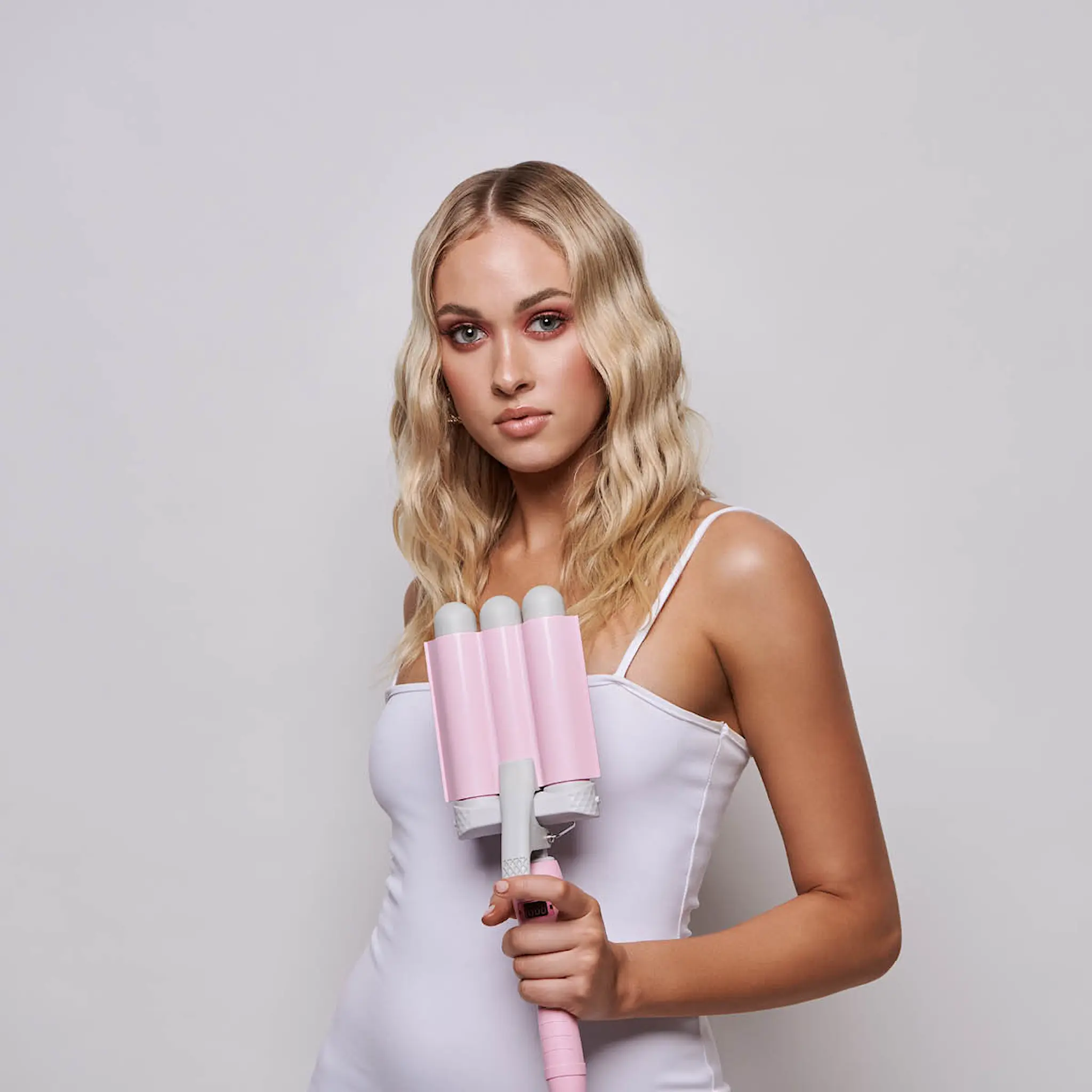 Mermade Pro Waver vågtång trippel 32 mm rosa
