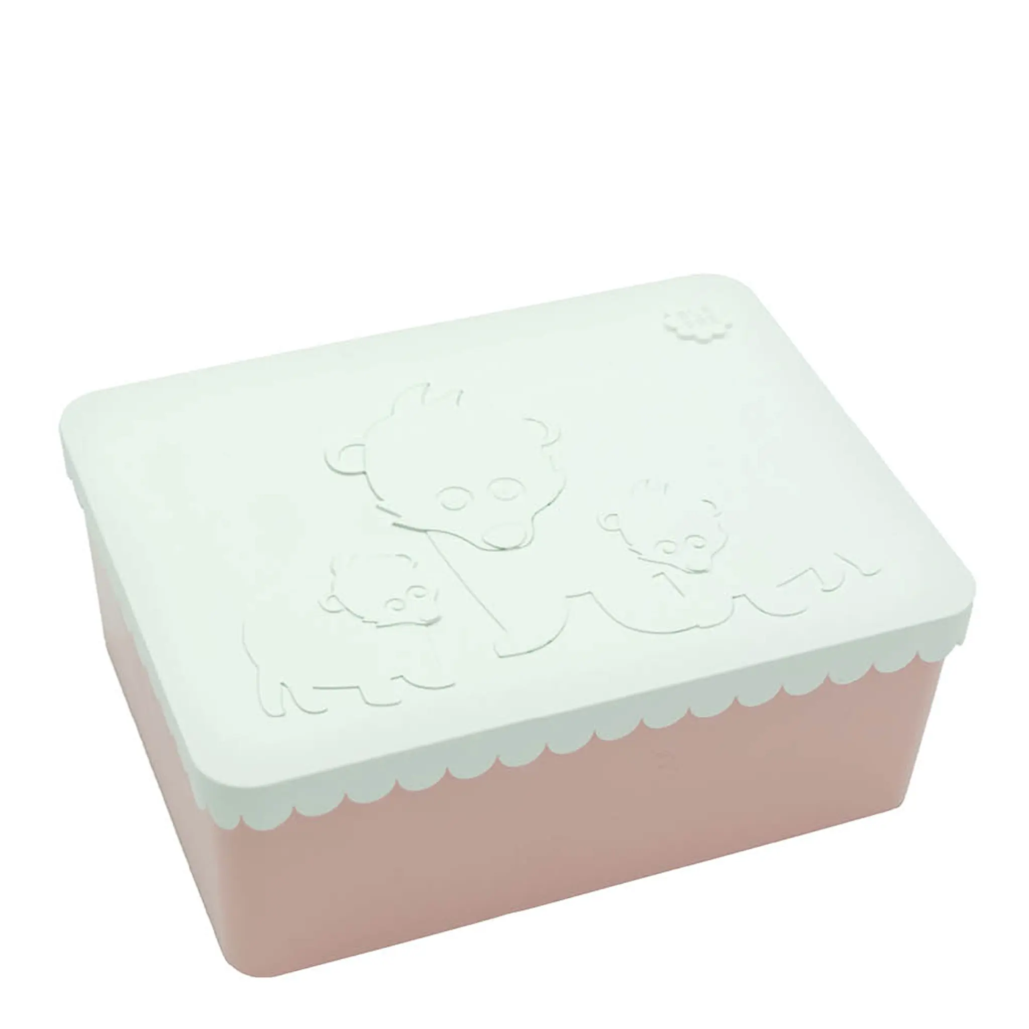 Blafre Björn matlåda plast tre fack 14x19 cm vit/rosa
