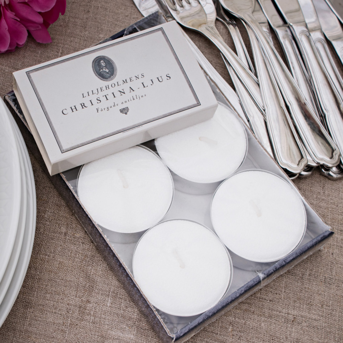 Liljeholmens Stora värmeljus 5,9 cm 6-pack vit