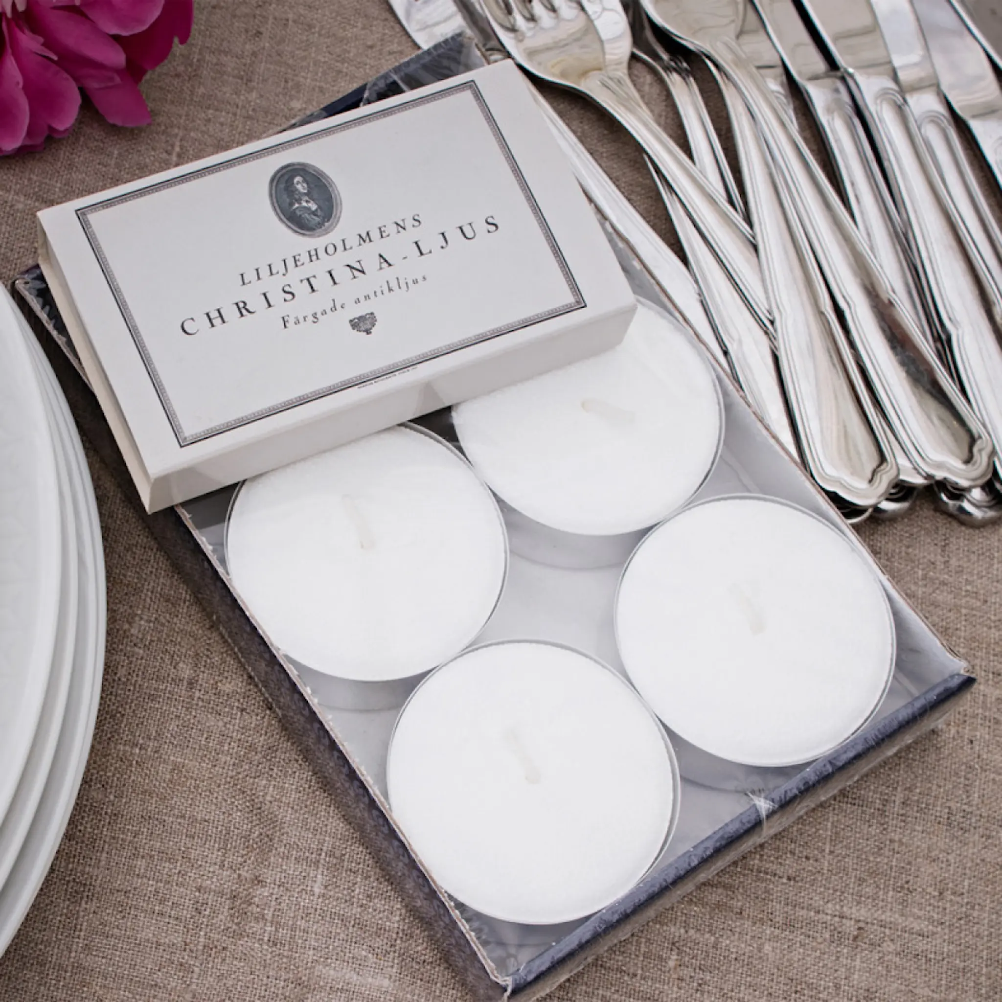 Liljeholmens Stora värmeljus 5,9 cm 6-pack vit