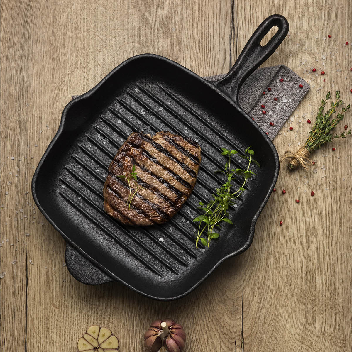 Tramontina Cast iron grillpanne firkantet 2,2L svart