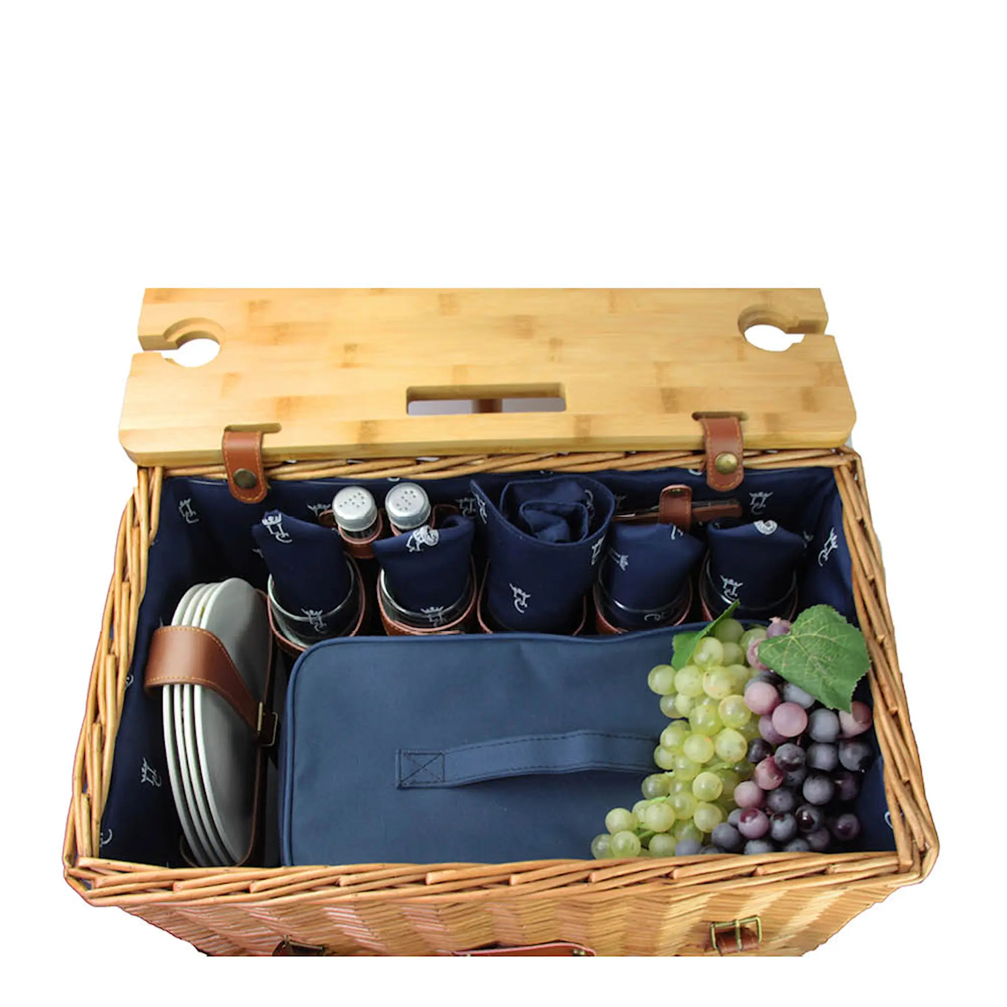 Les Jardins De La Comtesse Saint Honoré picknickkorg med bord 4 personer blå