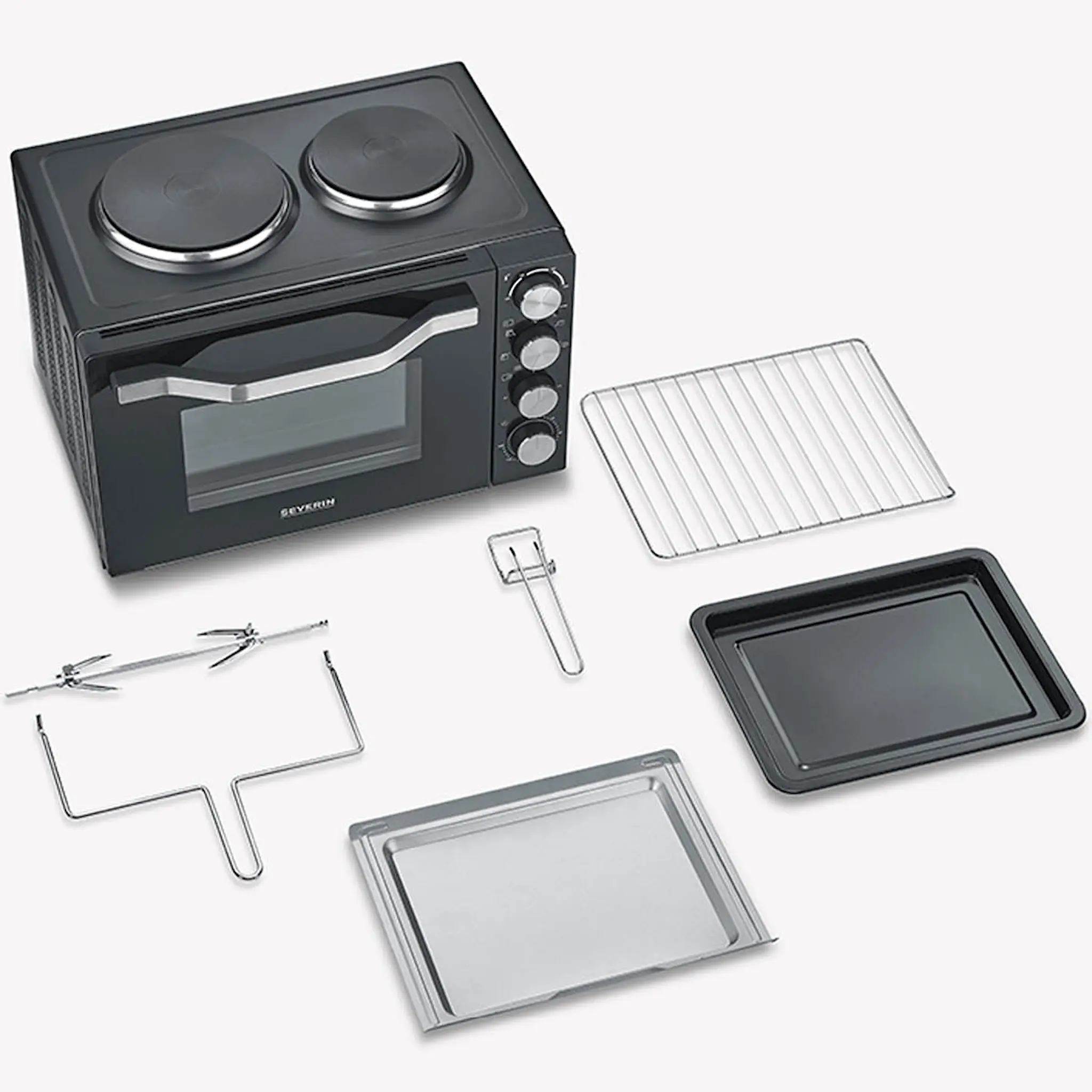 Severin Elektrisk ugn med 2 kokplattor TO2074 30L 2500W svart